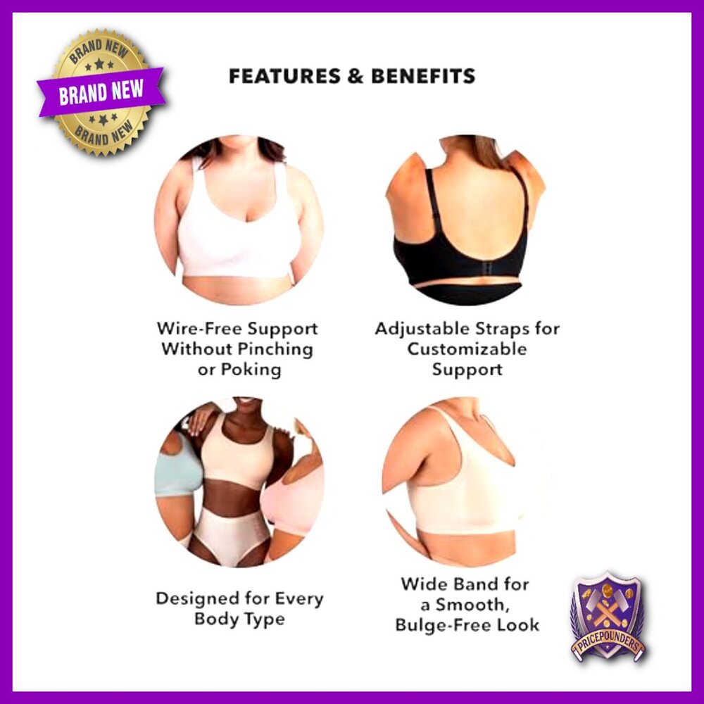 Wireless Support Bra Seamless Design Adjustable S… - image 5
